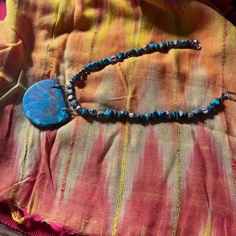 Turquoise Attached Pendant Necklace - Picture 5 of 7